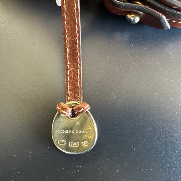 Dooney & Bourke Red Pebbled Leather Hobo Shoulder Bag w/Brown Strap — GUC - Picture 7 of 16